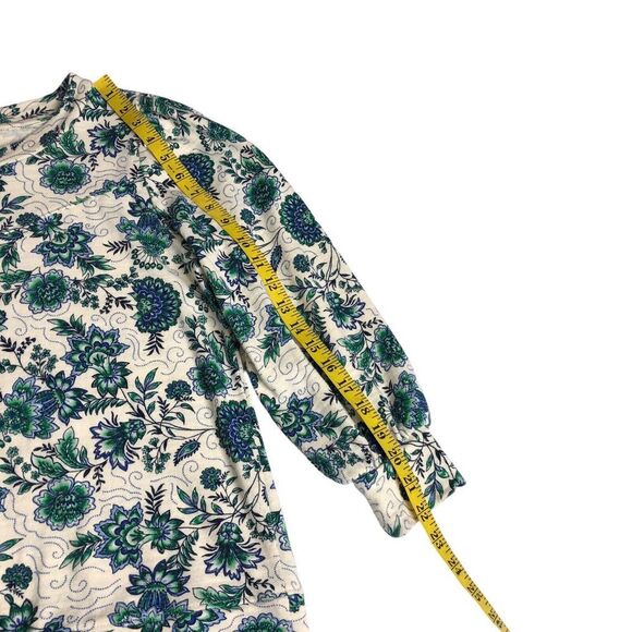 LOFT Sweater Top Womens M Floral Garden Puff Sleeve Lightweight Cottagecore Boho - Picture 12 of 14